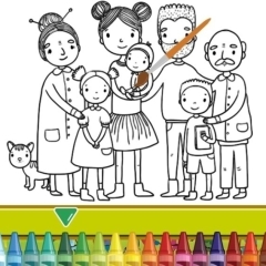 Jogo Happy Family Coloring Book