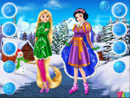 Rapunzel and Snow White Winter Dress Up - screenshot 2