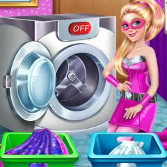 Jogo Super Barbie Washing Capes